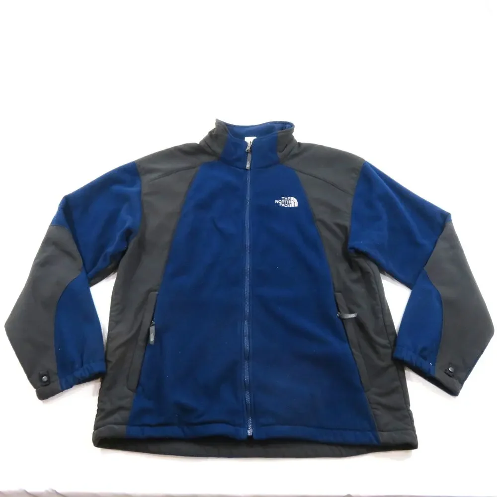 The North Face Jacket Mens Fleece Blue Black Coat Zip-Up Sz XL